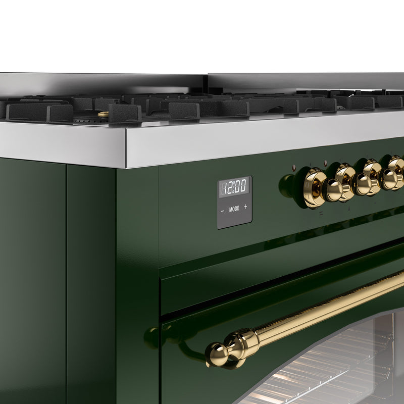 ILVE Nostalgie 60" Dual Fuel Range with 9 Sealed Burners Griddle Triple Glass Door - UP60FNMP