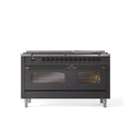 ILVE Nostalgie 60" Dual Fuel Range with 9 Sealed Burners Griddle Triple Glass Door - UP60FNMP