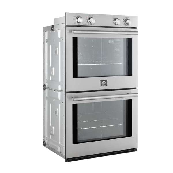FORNO Vomero 30" 10 cu. ft. Built-In Double Electric Wall Oven in Stainless Steel, FBOEL1324-30
