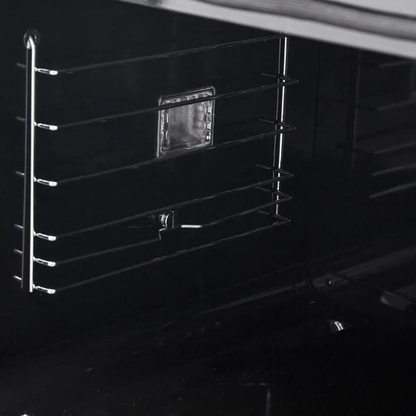 FORNO Asti 30-Inch Double Electric Wall Oven with Upper French Doors in Black/White with Antique Brass Trim