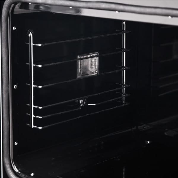 FORNO Asti 30-Inch Double Electric Wall Oven with Upper French Doors in Black/White with Antique Brass Trim