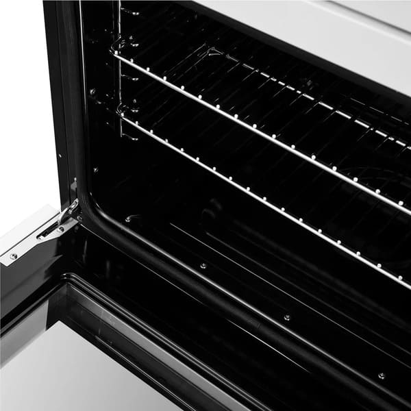 FORNO Asti 30-Inch Double Electric Wall Oven with Upper French Doors in Black/White with Antique Brass Trim