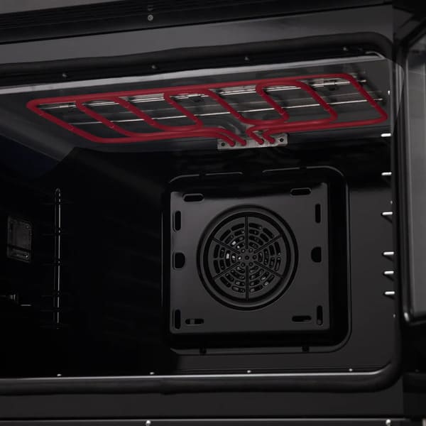 FORNO Asti 30-Inch Double Electric Wall Oven with Upper French Doors in Black/White with Antique Brass Trim