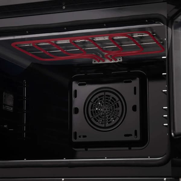 FORNO Asti 30-Inch French Door Electric Wall Oven in Black/White with Antique Brass Trim