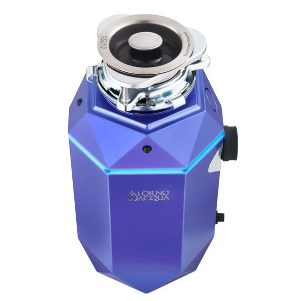 FORNO Acqua BrightDiamond 3/4HP Super Quiet Garbage Disposal Corded with Motion Sensor Cabinet Light & Pre-Wired Air Switch