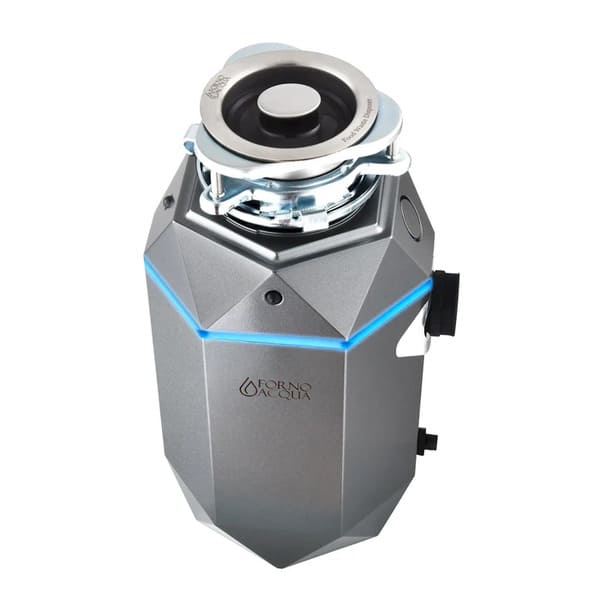 FORNO Acqua BrightDiamond 1HP Super Quiet Garbage Disposal Corded with Motion Sensor Cabinet Light & Pre-Wired Air Switch