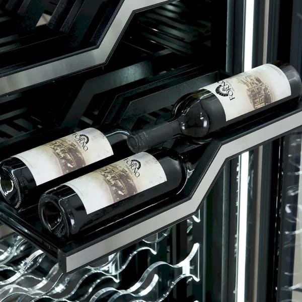 FORNO Abruzzo 48-Inch Dual Zone Wine Cooler with Clear Acrylic Holders & Stainless Trim Shelves FWCDR6611-48S