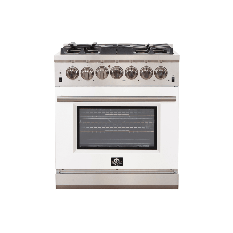 FORNO Capriasca - Titanium Professional 30" Freestanding Colored Door Gas Range FFSGS6260-30WHT