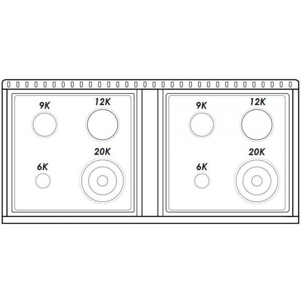 HALLMAN Classico Series 48" Dual Fuel Freestanding Range 8-Sealed Burners with Brass Trim - HCLRDF48BS