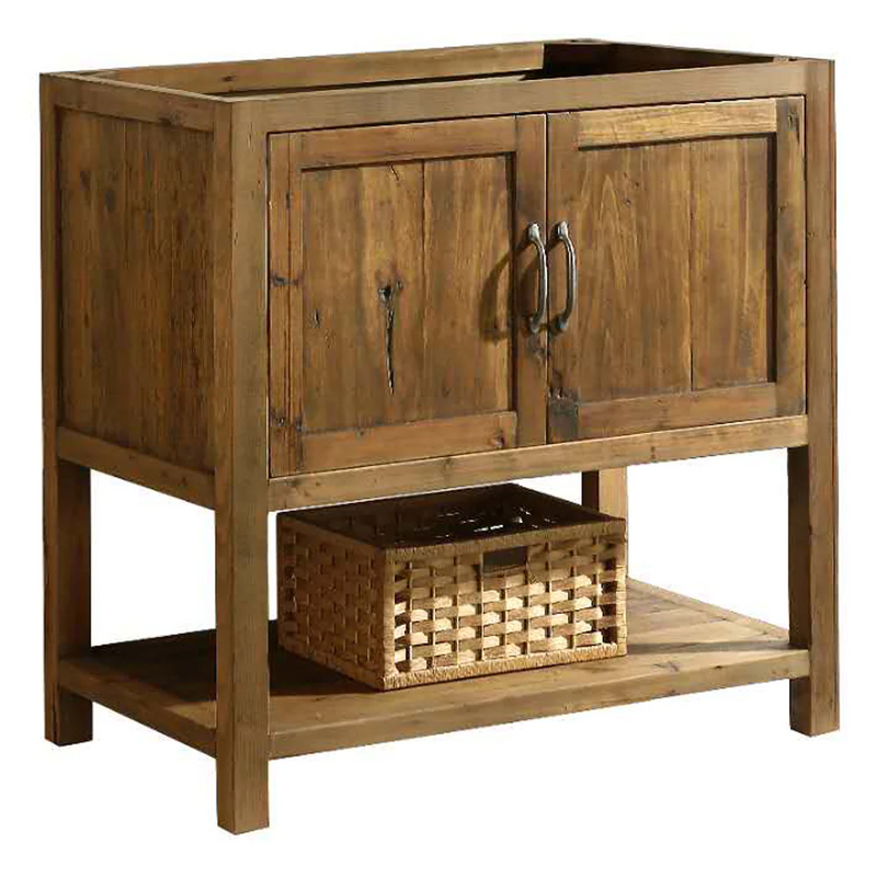 Design Element Austin 36" Bathroom Vanity Base Built With Reclaimed Wood In Walnut Finish DEC4006-A-CB