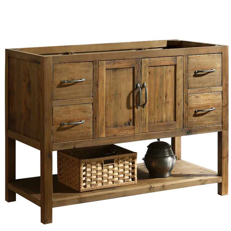 Design Element Austin 48" Bathroom Vanity Base Constructed In Reclaimed Wood Walnut DEC4006-B-CB