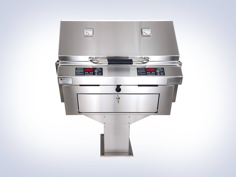 Electri-Chef Ruby 32″ Dual Pedestal-Base Outdoor Electric Grill - 4400-EC-448-PB-D-32