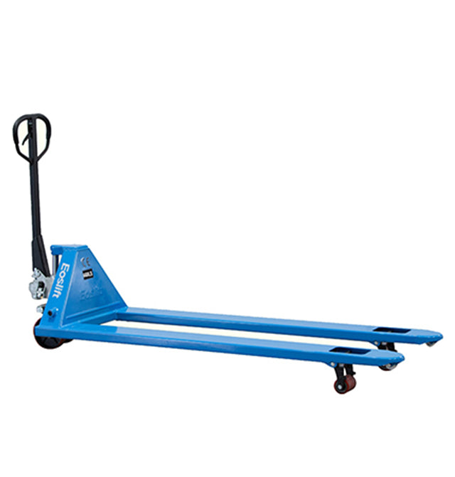 EOSLIFT Industrial Grade (72” long) Manual Pallet Jack 4,400 lbs 27 in x 72 in German Seal System with Polyurethane Wheels