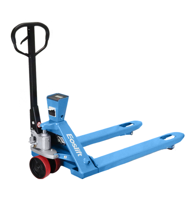 EOSLIFT Industrial Grade E20MP (Mettler Toledo Scale) Manual Pallet Jack 4,400 lbs 27 in x 48 in German Seal System with Polyurethane Wheels