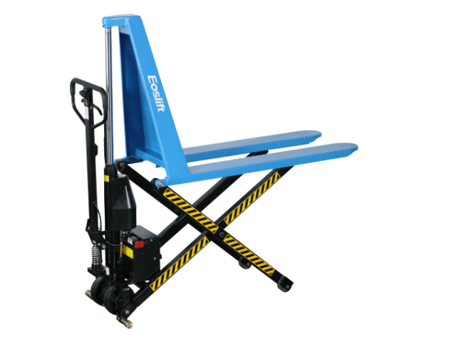 EOSLIFT Industrial Grade Electric Scissor Lift Pallet Jack 2,200 lbs 27 in x 46 in with Polyurethane Wheels 