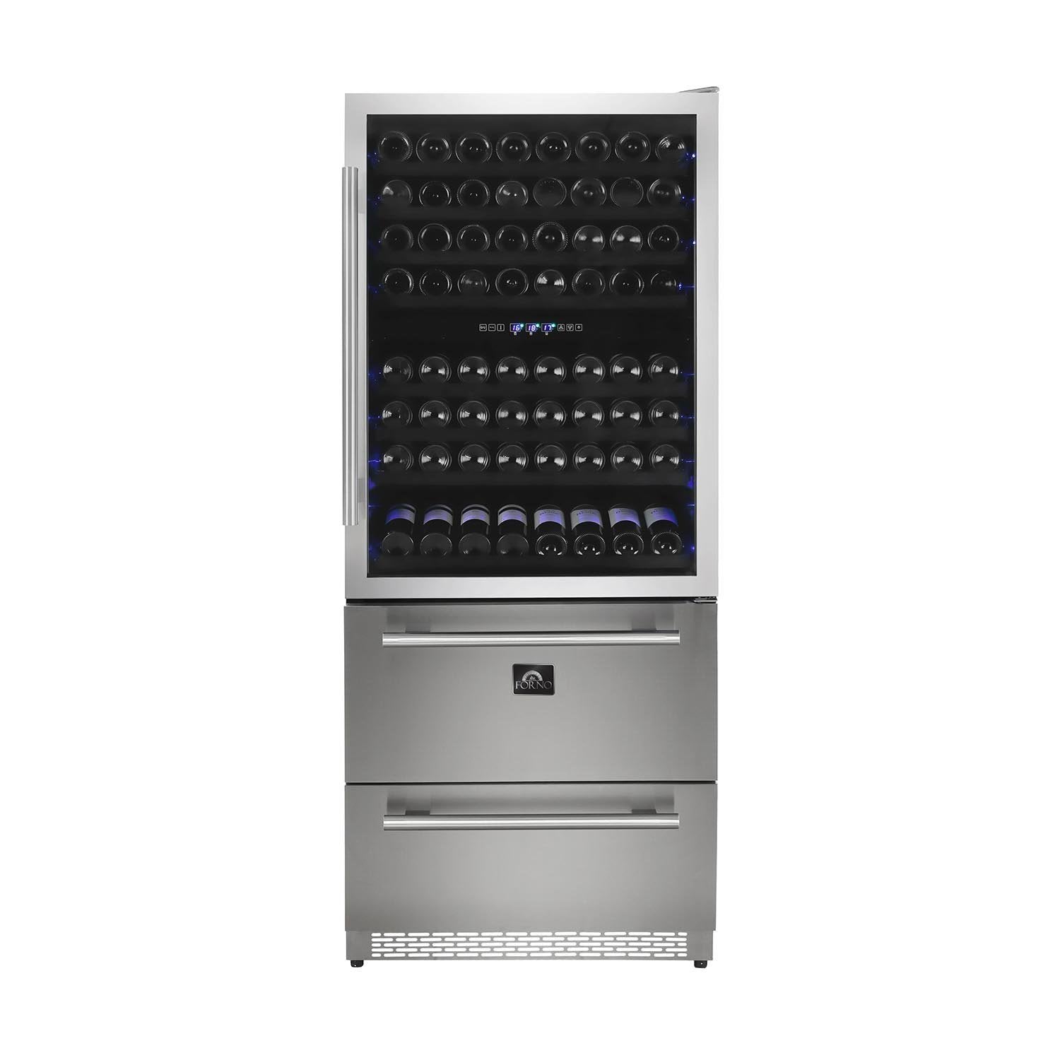 Forno 30" Dual Zone Wine Cooler & Refrigerator Drawer - FWCDR6661-30