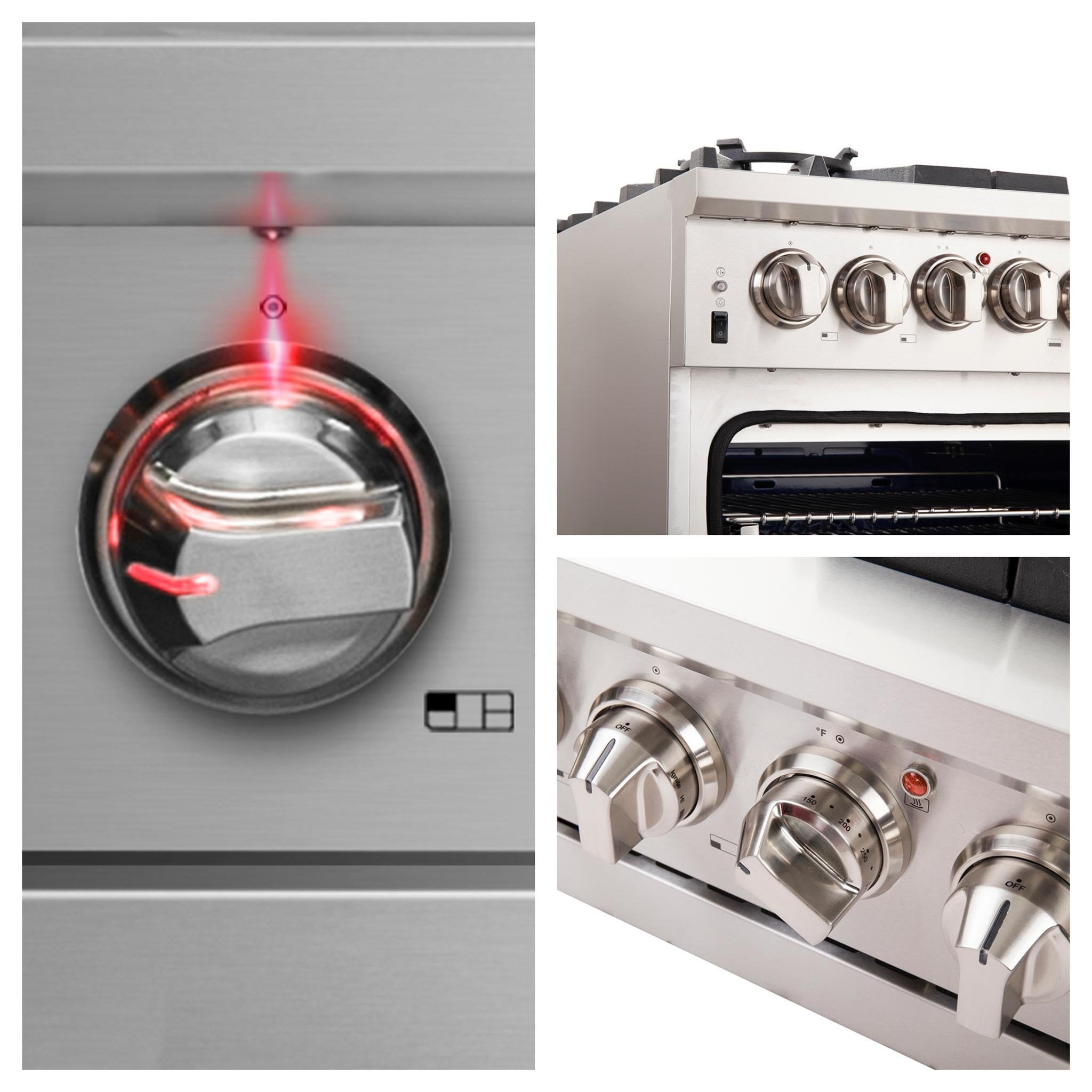 Forno 36" Capriasca Titanium Gas Range with 6 Burners, Convection Oven and 120,000 BTUs -FFSGS6260-36
