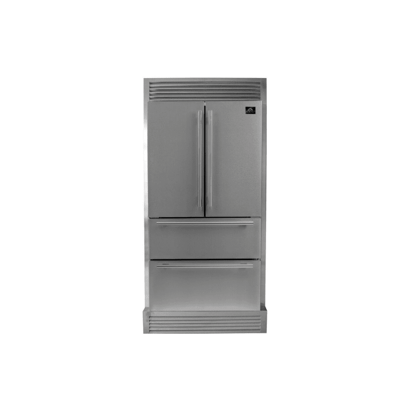 FORNO Gallipoli 36" French Door Refrigerator 19 cu.ft with Built-in Style Grille Trim Kit - FFRBI1820-40SG
