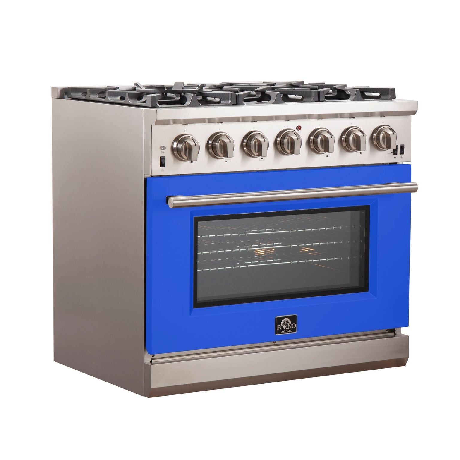 FORNO Capriasca - Titanium Professional 36" Freestanding Colored Door Gas Range FFSGS6260-36