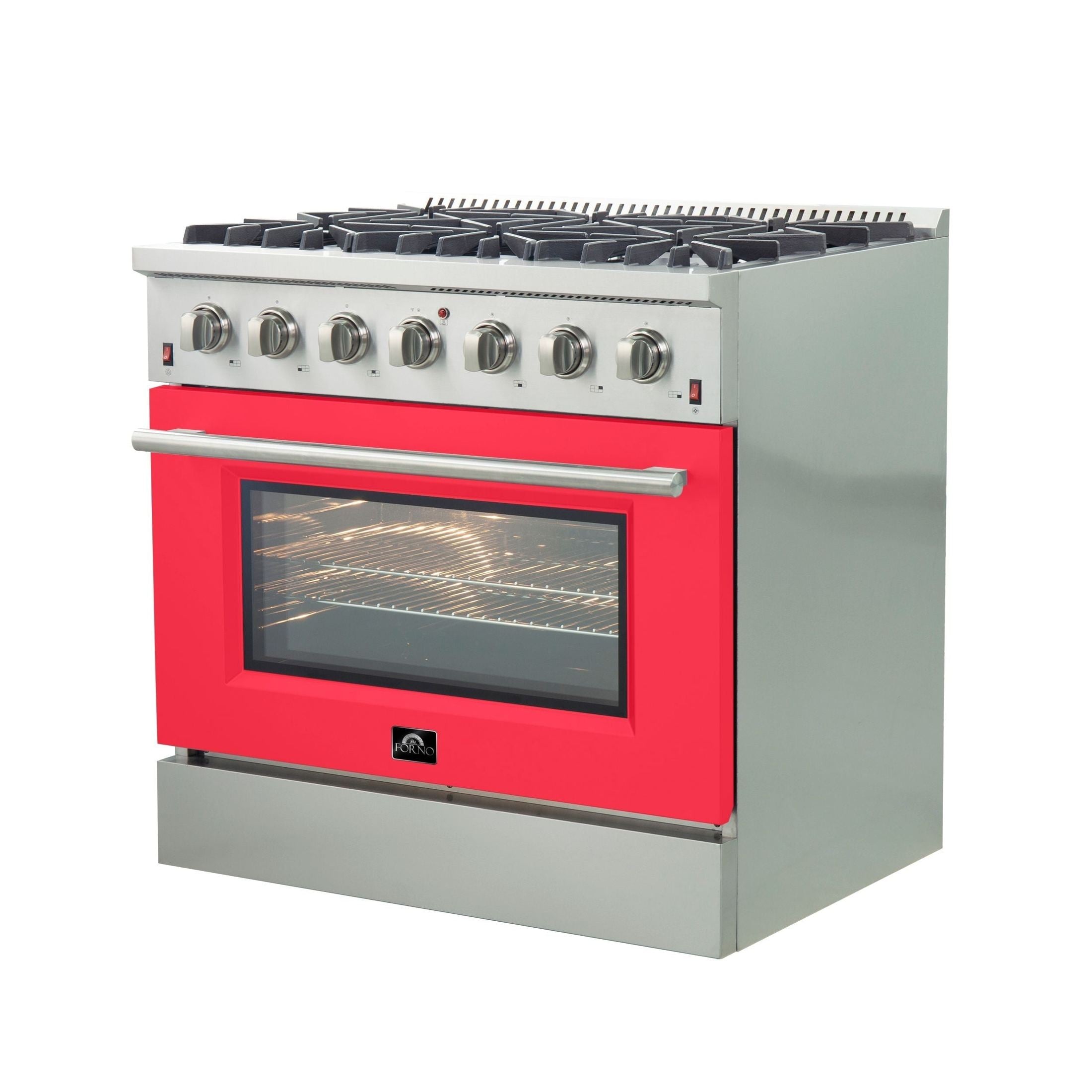 FORNO Vittorio - Gold Professional 36" Freestanding Colored Door Gas Range FFSGS6244-36WHT