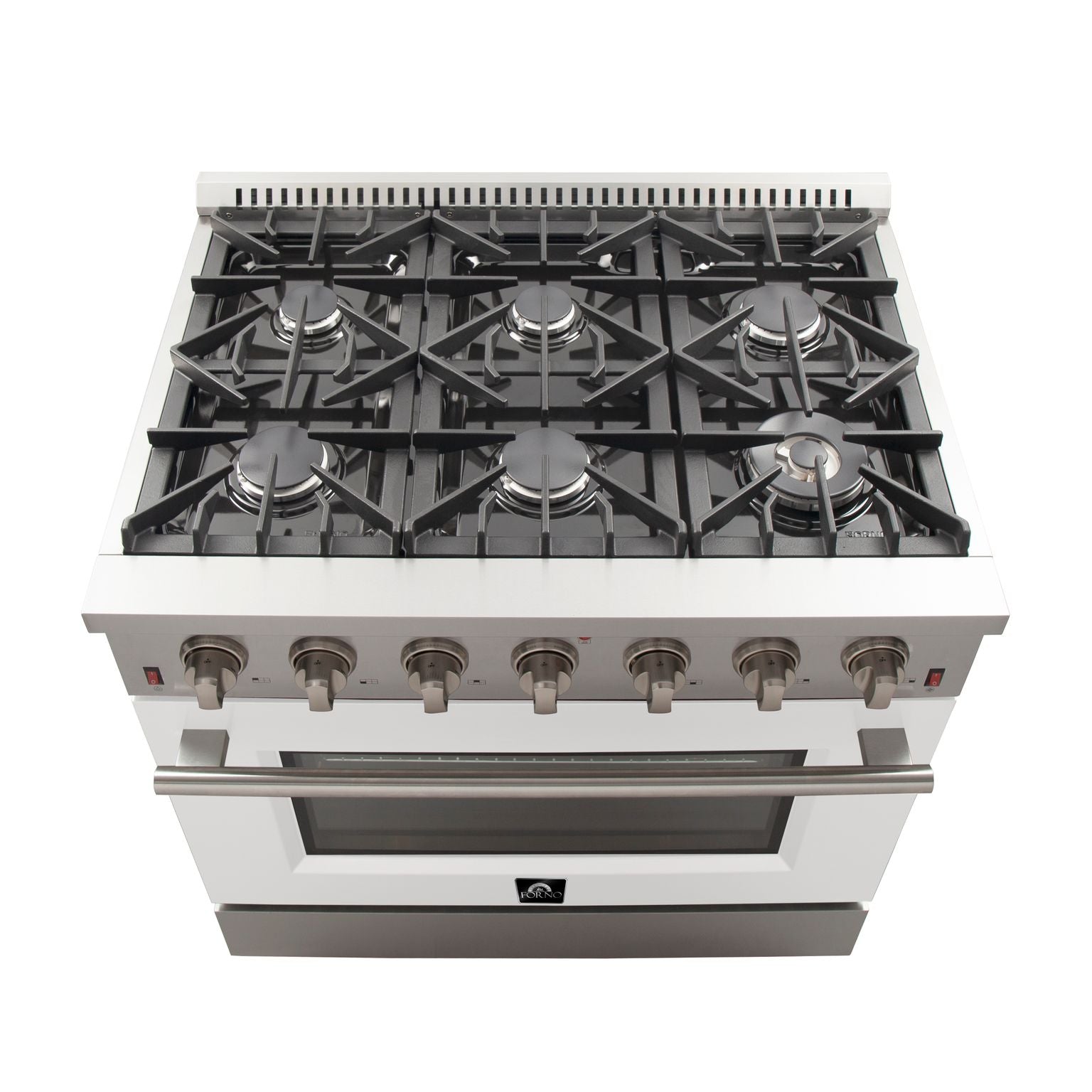 FORNO Vittorio - Gold Professional 36" Freestanding Colored Door Gas Range FFSGS6244-36WHT