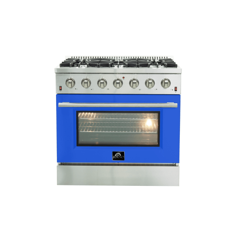 FORNO Vittorio - Gold Professional 36" Freestanding Colored Door Gas Range FFSGS6244-36WHT