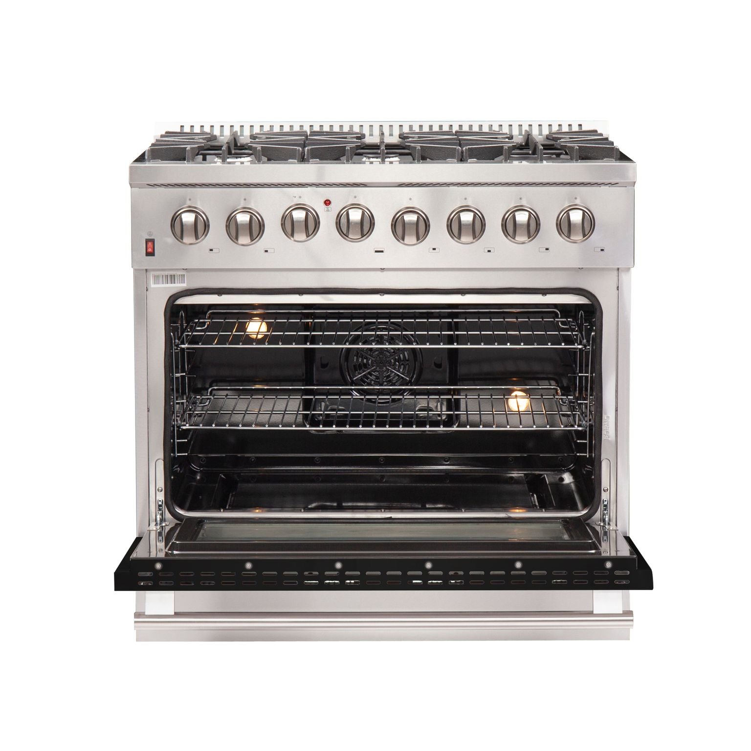 FORNO Galiano - Gold Professional 36" Freestanding Dual Fuel 240V Electric Colored Door Oven Range FFSGS6156-36WHT