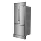 Forno Gallipoli 30-Inch French Door Refrigerator with 17.5 cu.ft. Capacity and Decorative Grill in Stainless Steel FFFFD1974-35MG
