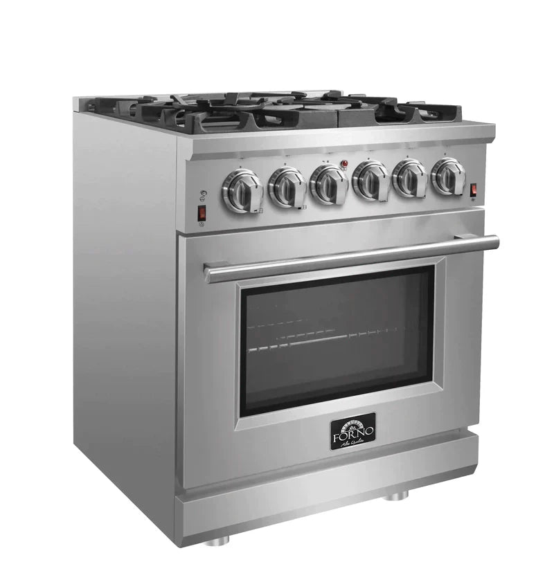 FORNO Massimo 30-Inch Freestanding Gas Range in Stainless Steel - FFSGS6239-30