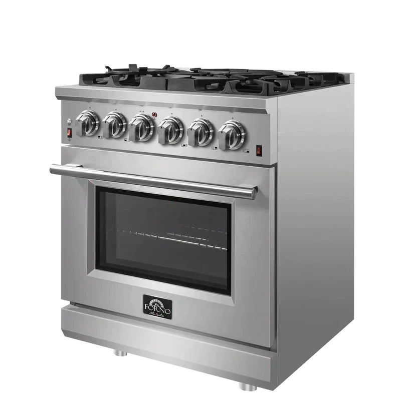 FORNO Massimo 30-Inch Freestanding Gas Range in Stainless Steel - FFSGS6239-30