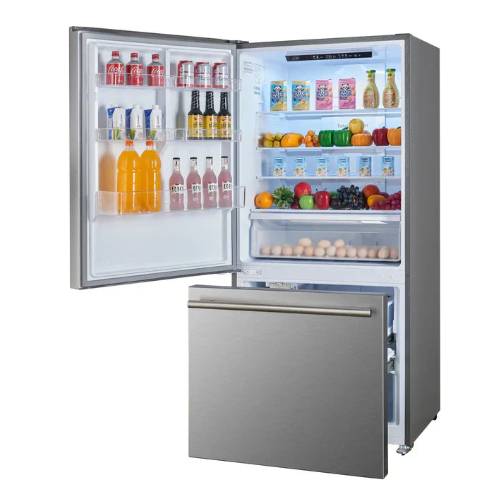 FORNO Milano Espresso 31-Inch 17.2 cu. ft. Bottom Freezer Door Refrigerator