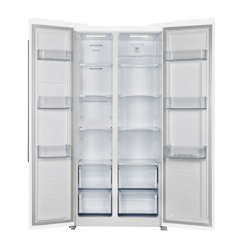 Forno Salerno Espresso 33-inch Side-by-Side 15.6 Cu.Ft. Refrigerator with Brass Handle - FFRBI1805-33BLK