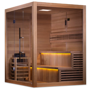 Golden Designs "Kuusamo Edition" 6 Person Indoor Traditional Steam Sauna - Canadian Red Cedar Interior GDI-7206-01