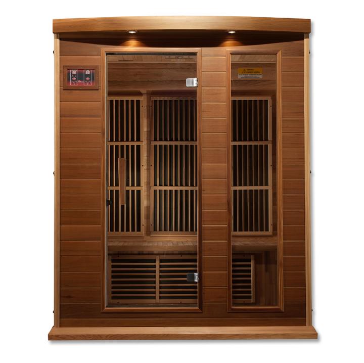 Golden Designs Maxxus "Avignon Edition" 3 Person Near Zero EMF FAR Infrared Carbon Canadian Red Cedar Sauna MX-K306-01-ZF Ced