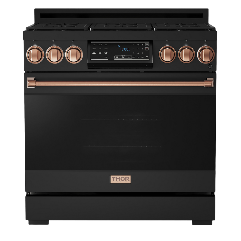 Gordon Ramsay by THOR Kitchen 36" 6.0 cu. ft. Professional Natural Gas Range with Tilt Panel Touch Control, Self-Clean and Air Fry in Stainless Steel, RSG36