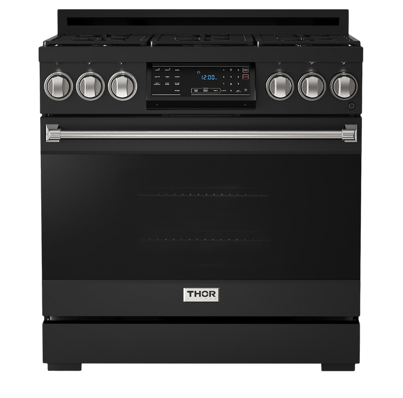 Gordon Ramsay by THOR Kitchen 36" 6.0 cu. ft. Professional Natural Gas Range with Tilt Panel Touch Control, Self-Clean and Air Fry in Stainless Steel, RSG36