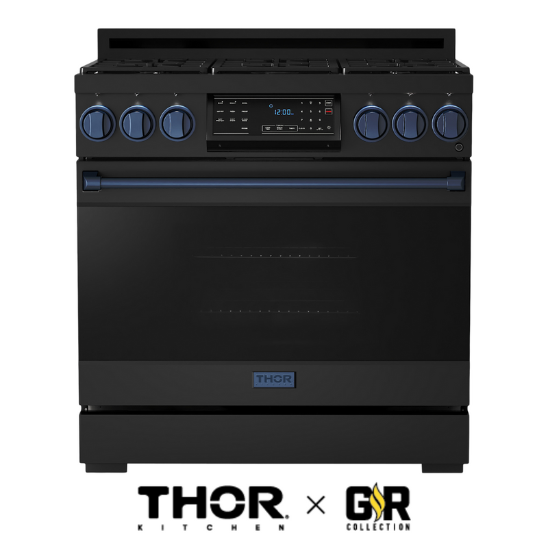 Gordon Ramsay by THOR Kitchen 36" 6.0 cu. ft. Professional Natural Gas Range with Tilt Panel Touch Control, Self-Clean and Air Fry in Stainless Steel, RSG36