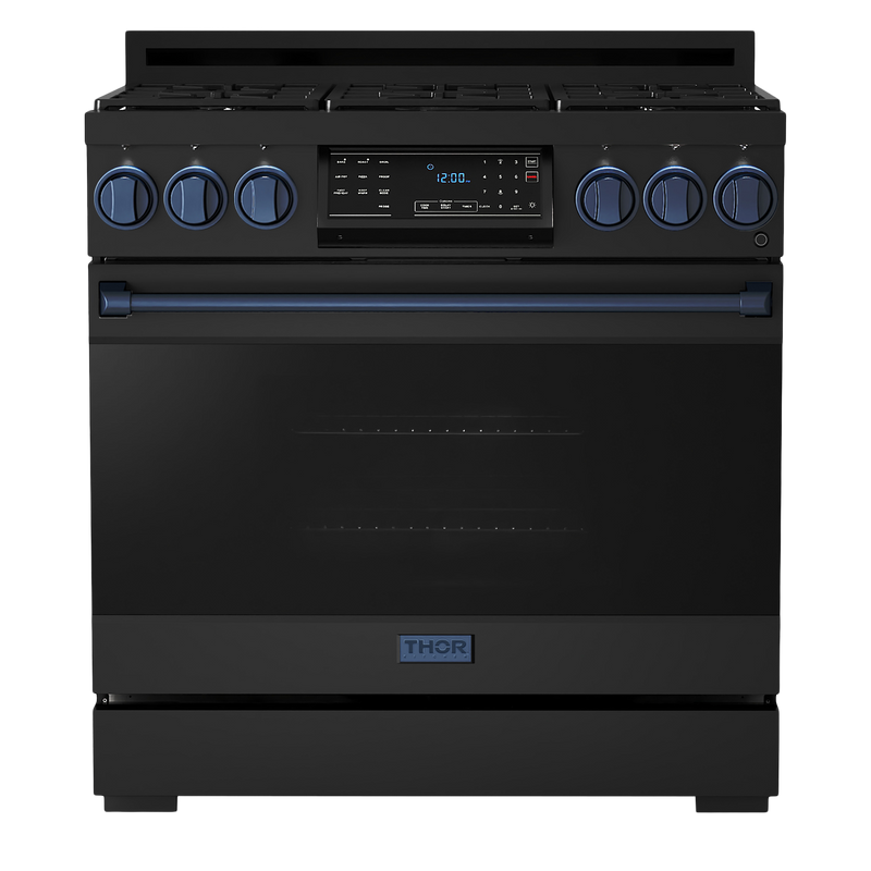 Gordon Ramsay by THOR Kitchen 36" 6.0 cu. ft. Professional Natural Gas Range with Tilt Panel Touch Control, Self-Clean and Air Fry in Stainless Steel, RSG36