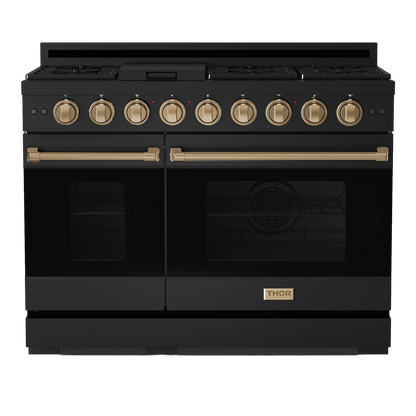 Gordon Ramsay by THOR Kitchen 48" 6.8 cu. ft. Professional Natural Gas Range in Stainless Steel, RSG48E