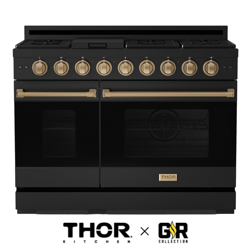 Gordon Ramsay by THOR Kitchen 48" 6.8 cu. ft. Professional Natural Gas Range in Stainless Steel, RSG48E