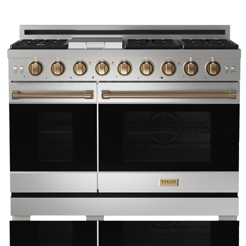 Gordon Ramsay by THOR Kitchen 48" 6.8 cu. ft. Professional Natural Gas Range in Stainless Steel, RSG48E