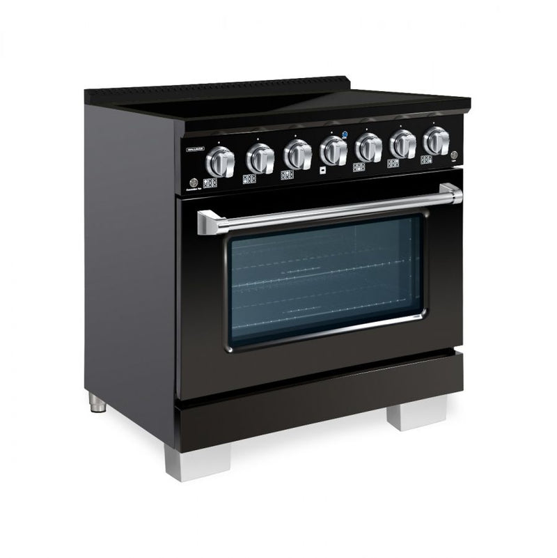 HALLMAN Bold 36-inch Induction Range with Chrome Trim - HBIR36CM