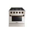 HALLMAN Bold Series 30" Gas Freestanding Range with Bronze Trim - HBRG30BZ