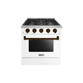 HALLMAN Bold Series 30" Gas Freestanding Range with Bronze Trim - HBRG30BZ