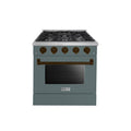 HALLMAN Bold Series 30" Gas Freestanding Range with Bronze Trim - HBRG30BZ