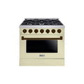 HALLMAN Bold Series 36" Dual Fuel Freestanding Range with Bronze Trim - HBRDF36BZ