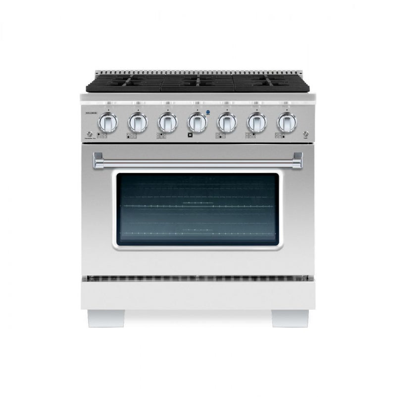 HALLMAN Bold Series 36" Gas Freestanding Range with Chrome Trim - HBRG36CM