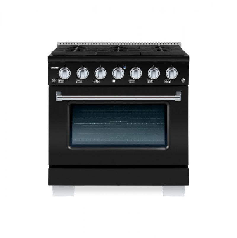 HALLMAN Bold Series 36" Gas Freestanding Range with Chrome Trim - HBRG36CM