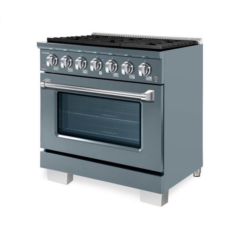 HALLMAN Bold Series 36" Gas Freestanding Range with Chrome Trim - HBRG36CM