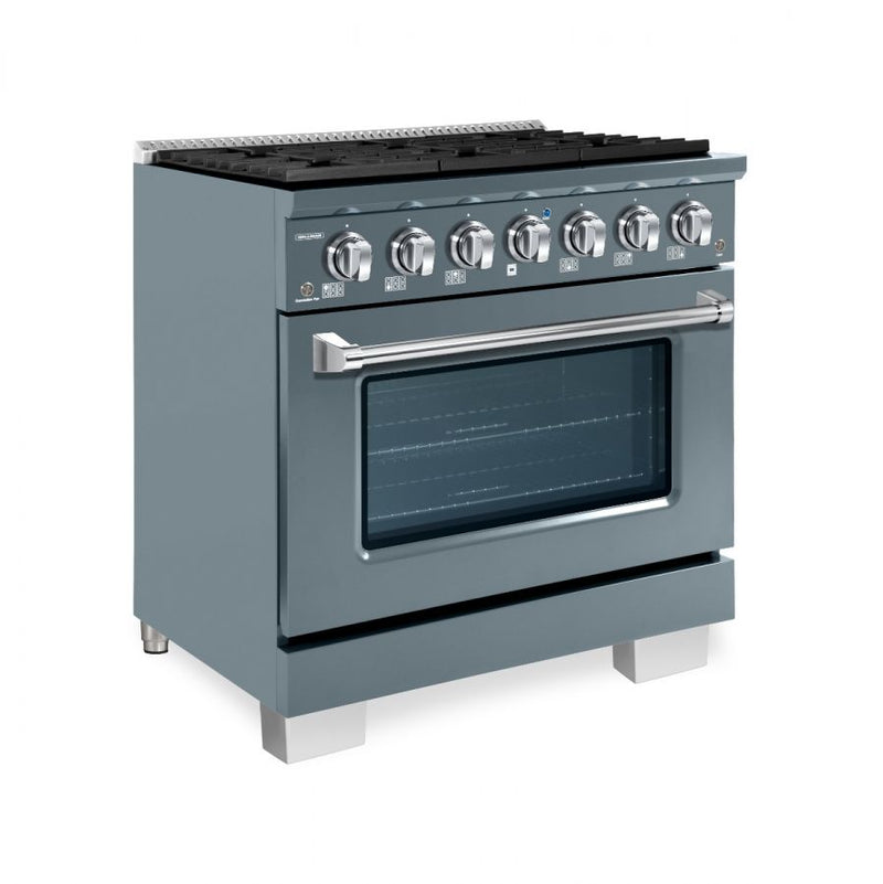 HALLMAN Bold Series 36" Gas Freestanding Range with Chrome Trim - HBRG36CM